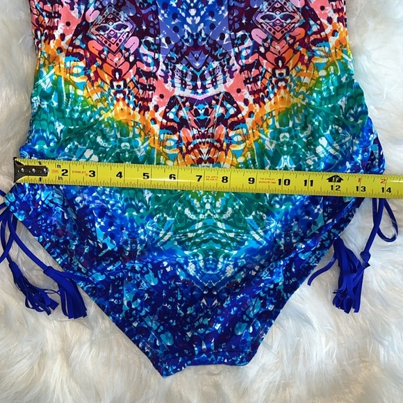 π Skinnydippers by MIRACLESUIT One Piece Swimsuit Multi-Color Tassels Size M - Picture 11 of 16